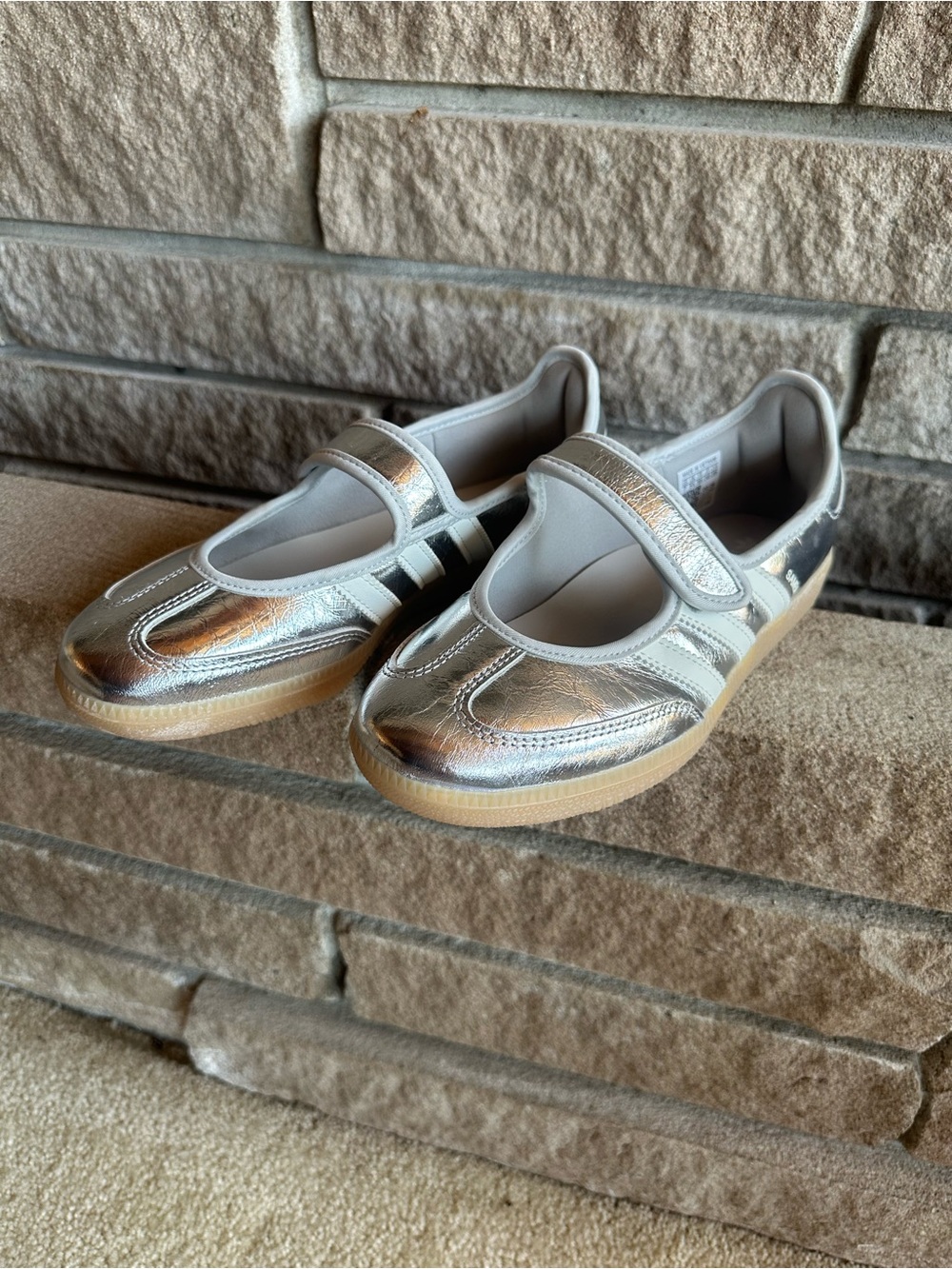Adidas Samba Jane Silver Metallic Mary Jane Sneakers Women’s Size 7 NWOT - Picture 3 of 6